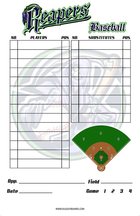 custom lineup cards for baseball.